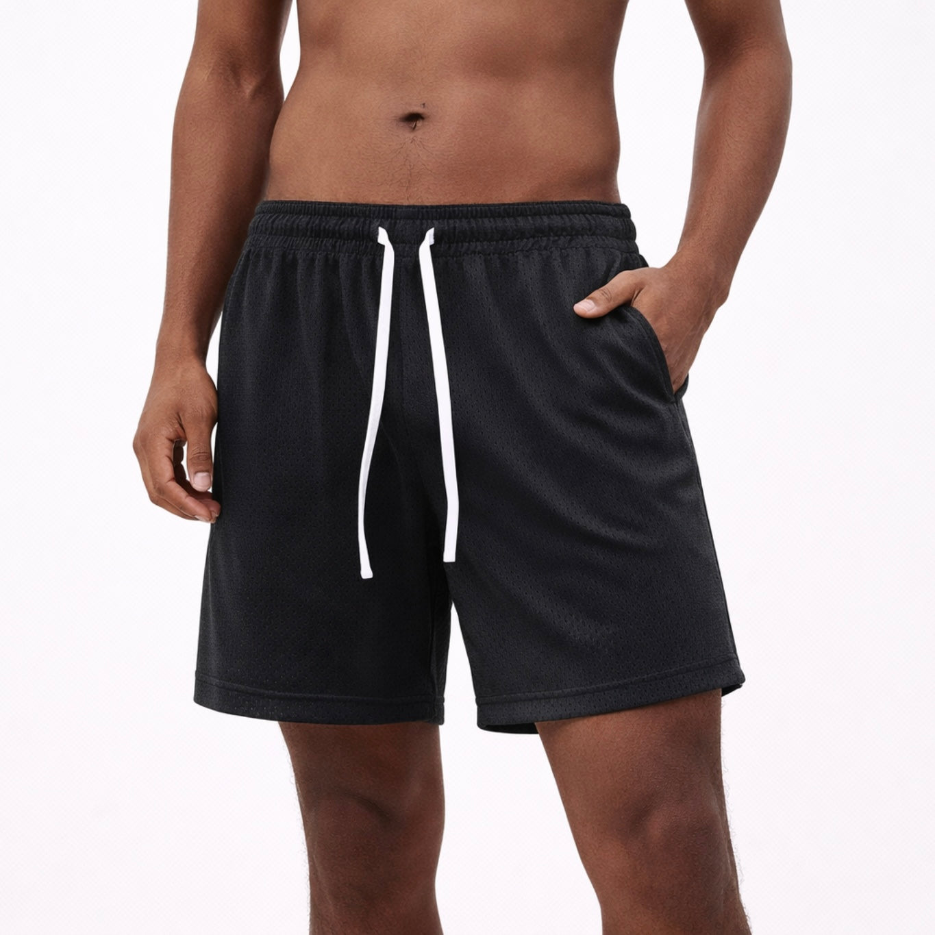 Mesh Drawstring Shorts